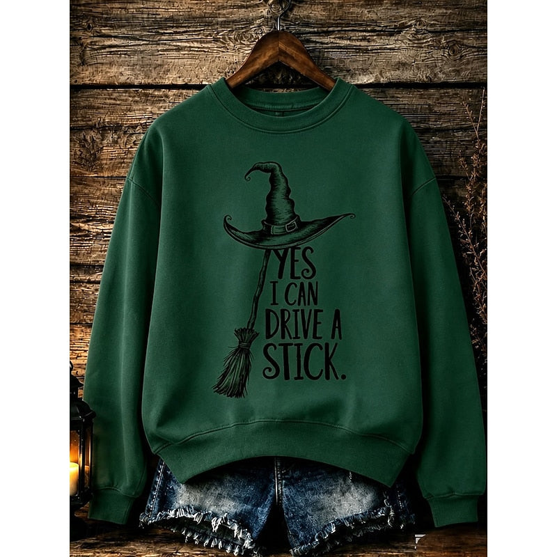 Halloween Witch Graphic Sweatshirt for Women