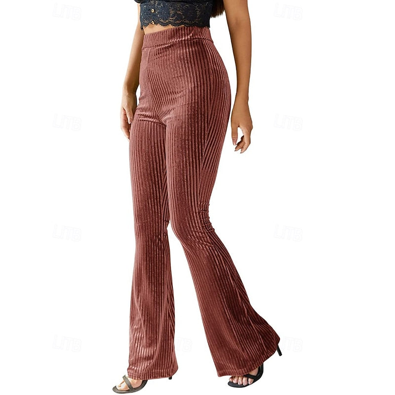 High-Waist Flared Pants for Women, Plus Size