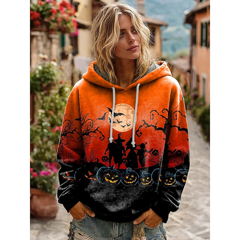 Skull Statement Halloween Hoodie for Women