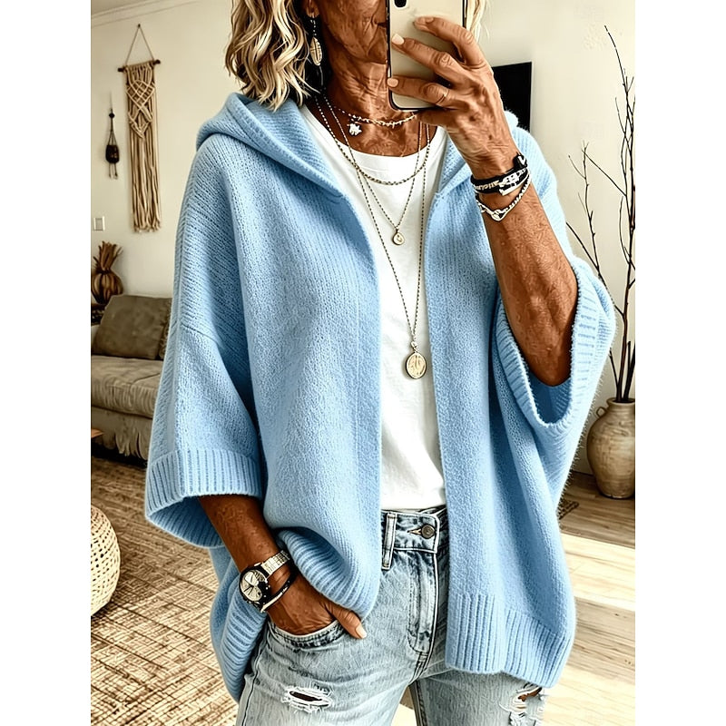 Hooded Open-Front Cardigan, Women's Cozy Fit