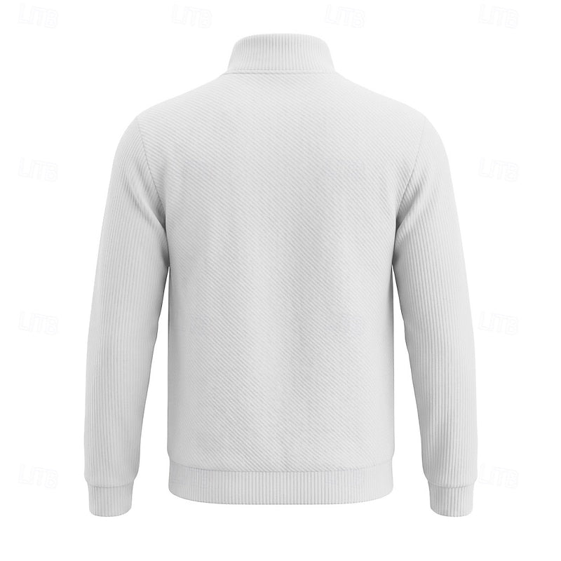 Quarter-Zip Pullover for Men, Textured Style