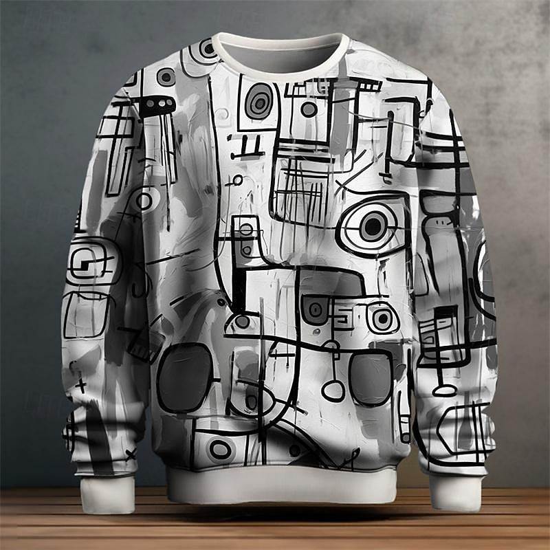 Artful Crew Neck Sweatshirt for Men