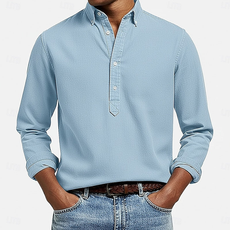 Popover Shirt for Men, Casual Style