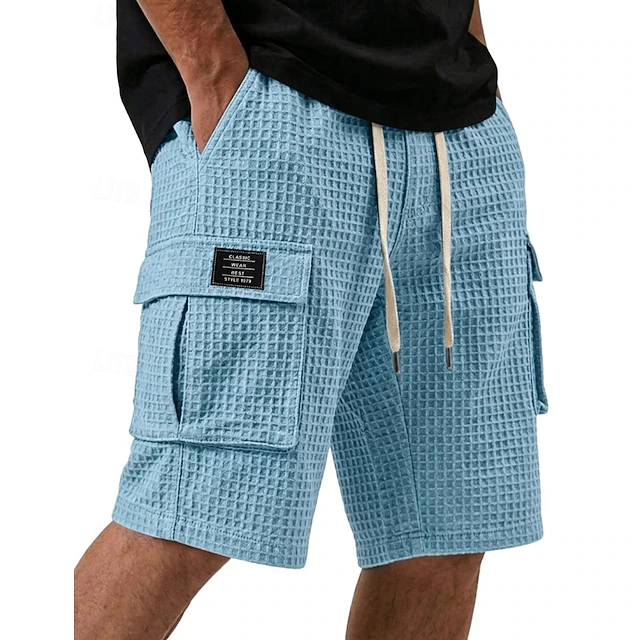 Textured Cargo Shorts for Men