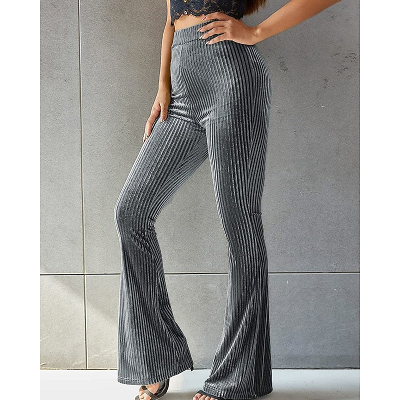 High-Waist Flared Pants for Women, Plus Size