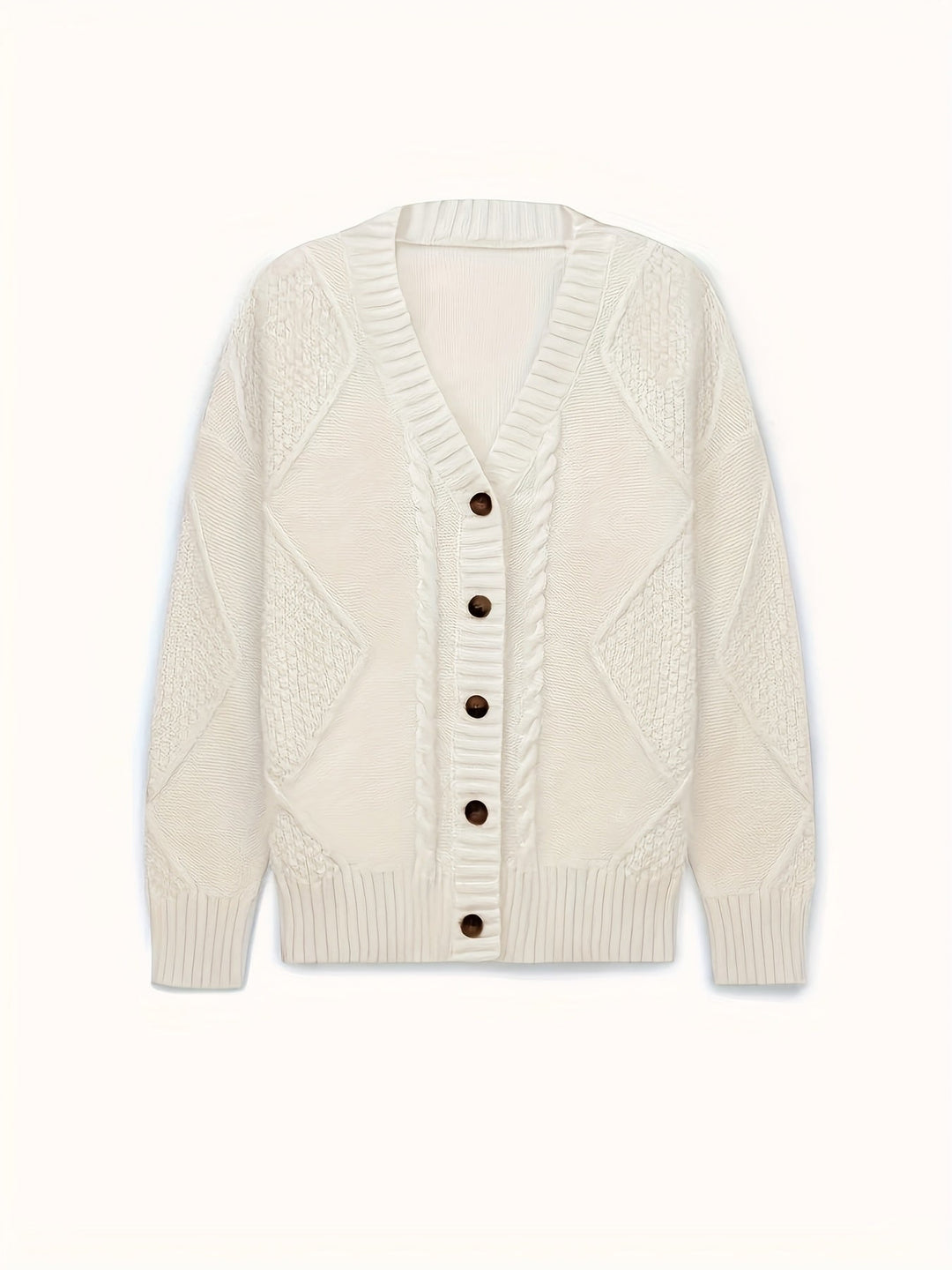Women's Cozy Cable-Knit Button Cardigan
