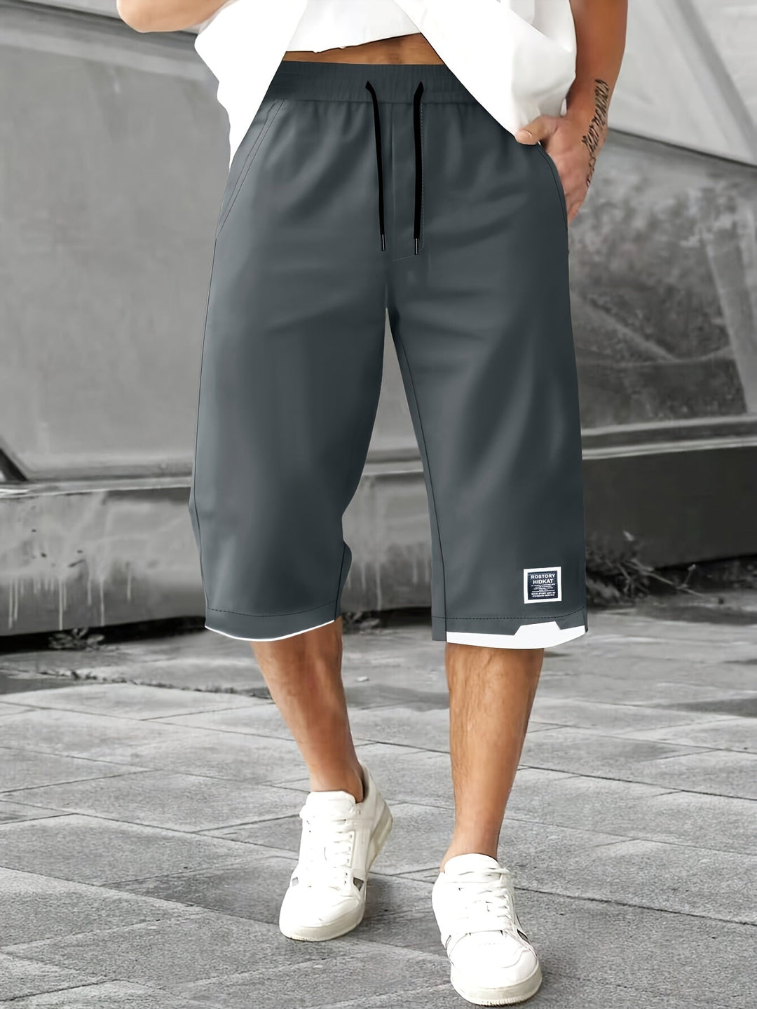 Plus Size Relaxed Drawstring Shorts for Men