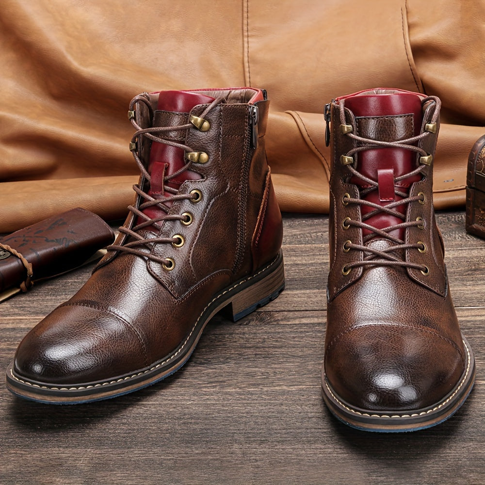 Cap-Toe Ankle Boots, Men's Refined Fit