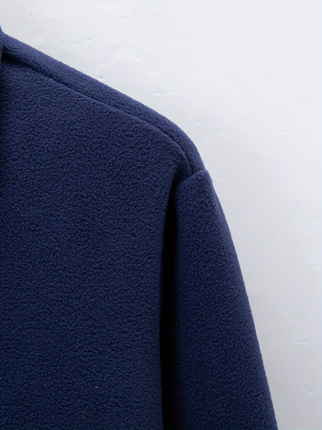 Navy Stand-Collar Half-Zip Pullover for Men