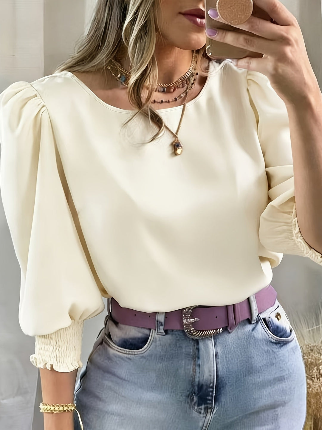 Puff-Sleeve Blouse for Women