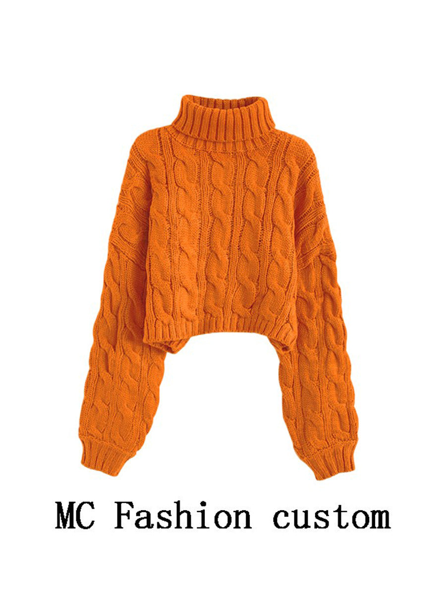 Women's Cable Knit Turtleneck Sweater