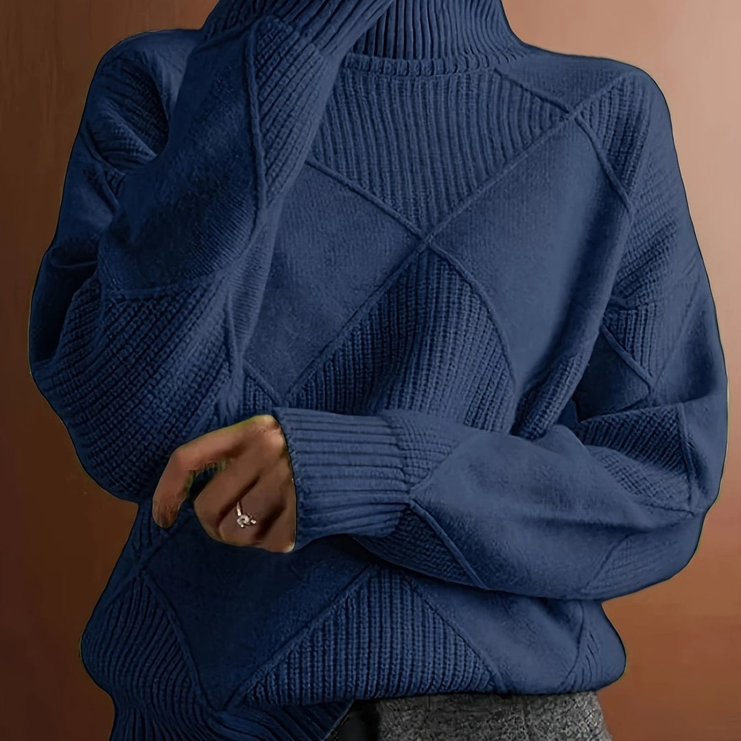 Turtleneck Sweater for Women, Textured Style