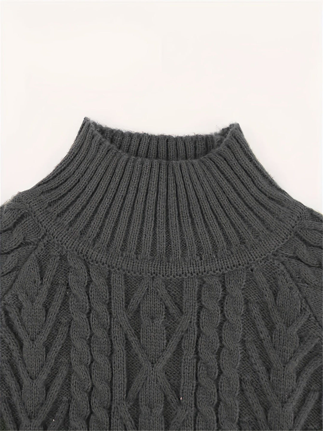 Half-Collar Sweater for Women, Textured Style