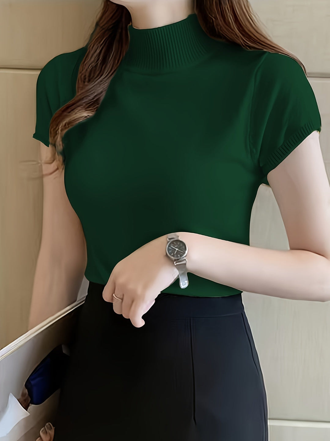 Ladies Refined Mock-Neck Top