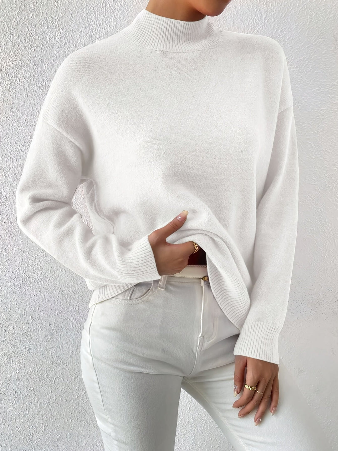 Mock Neck Sweater, Women's Refined Fit