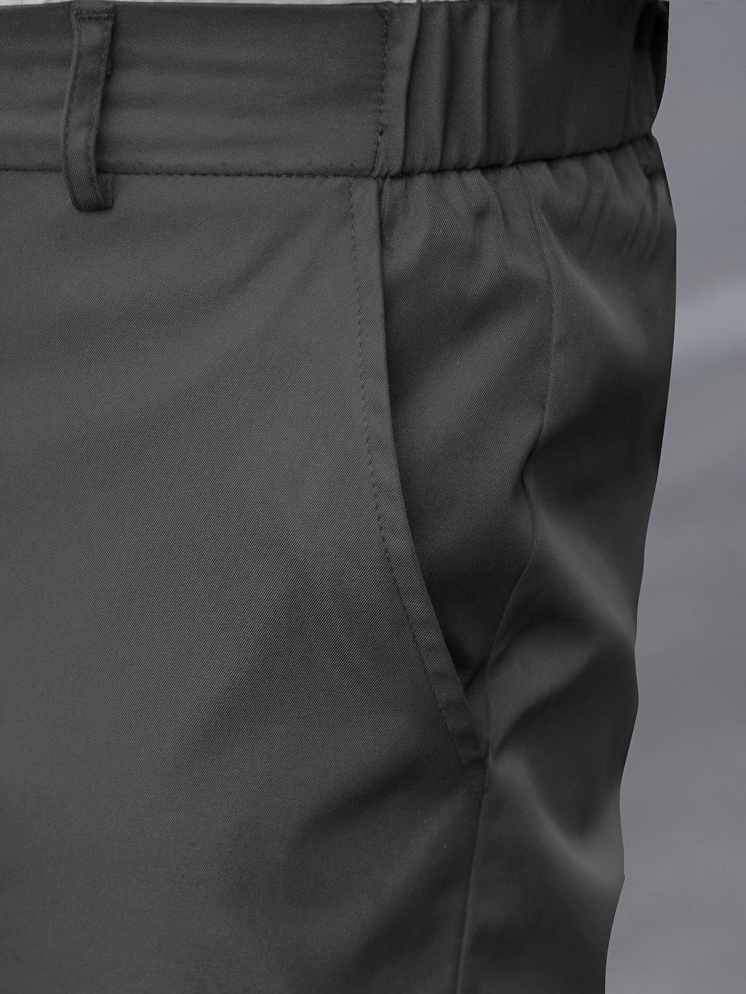 Dark Gray Tailored Straight-Leg Trousers for Men