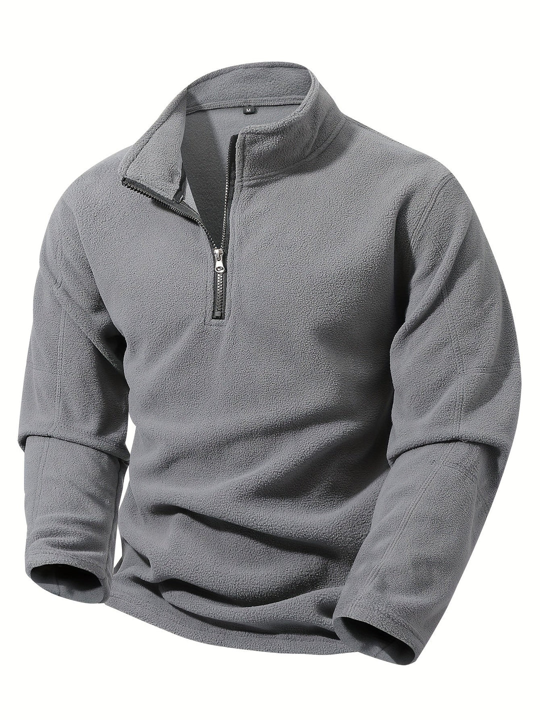 Half-Zip Stand-Collar Pullover for Men, Plus Size