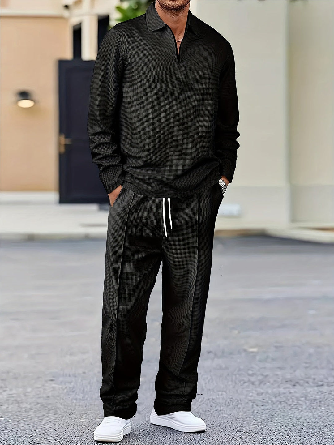 Textured Two-Piece Set, Men's Relaxed Fit
