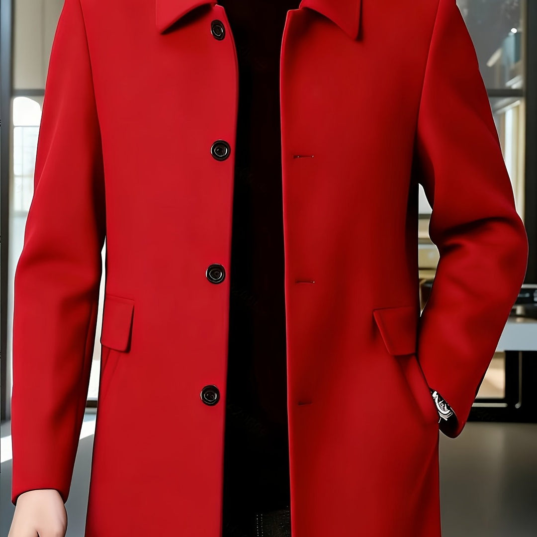 Single-Breasted Overcoat, Men's Refined Fit
