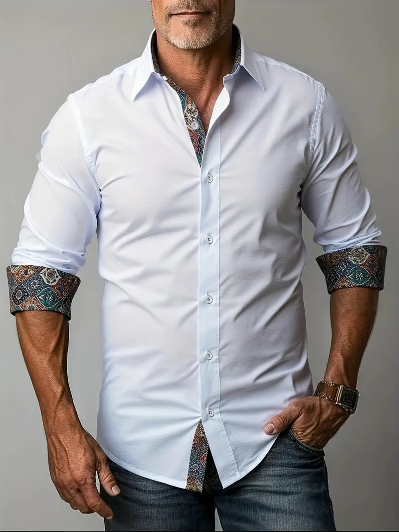 Button-Up Shirt for Men, Tailored Style