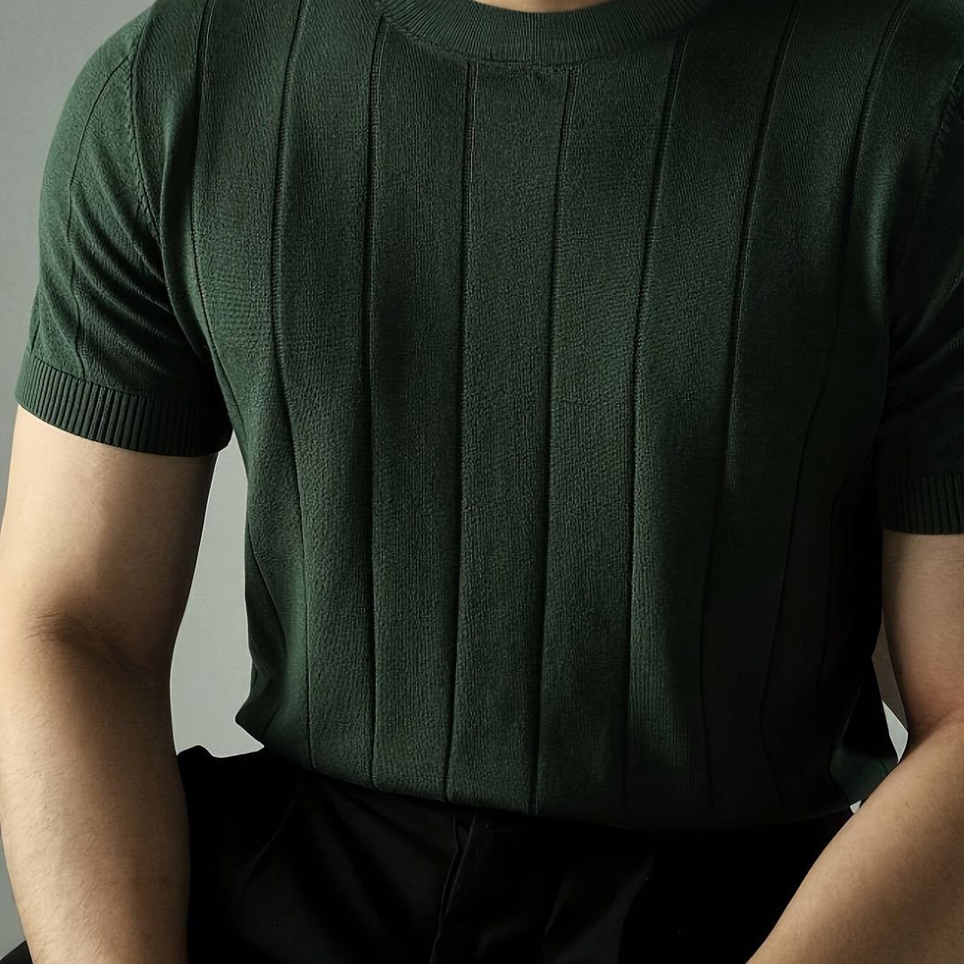 Ribbed Short-Sleeve Top for Men