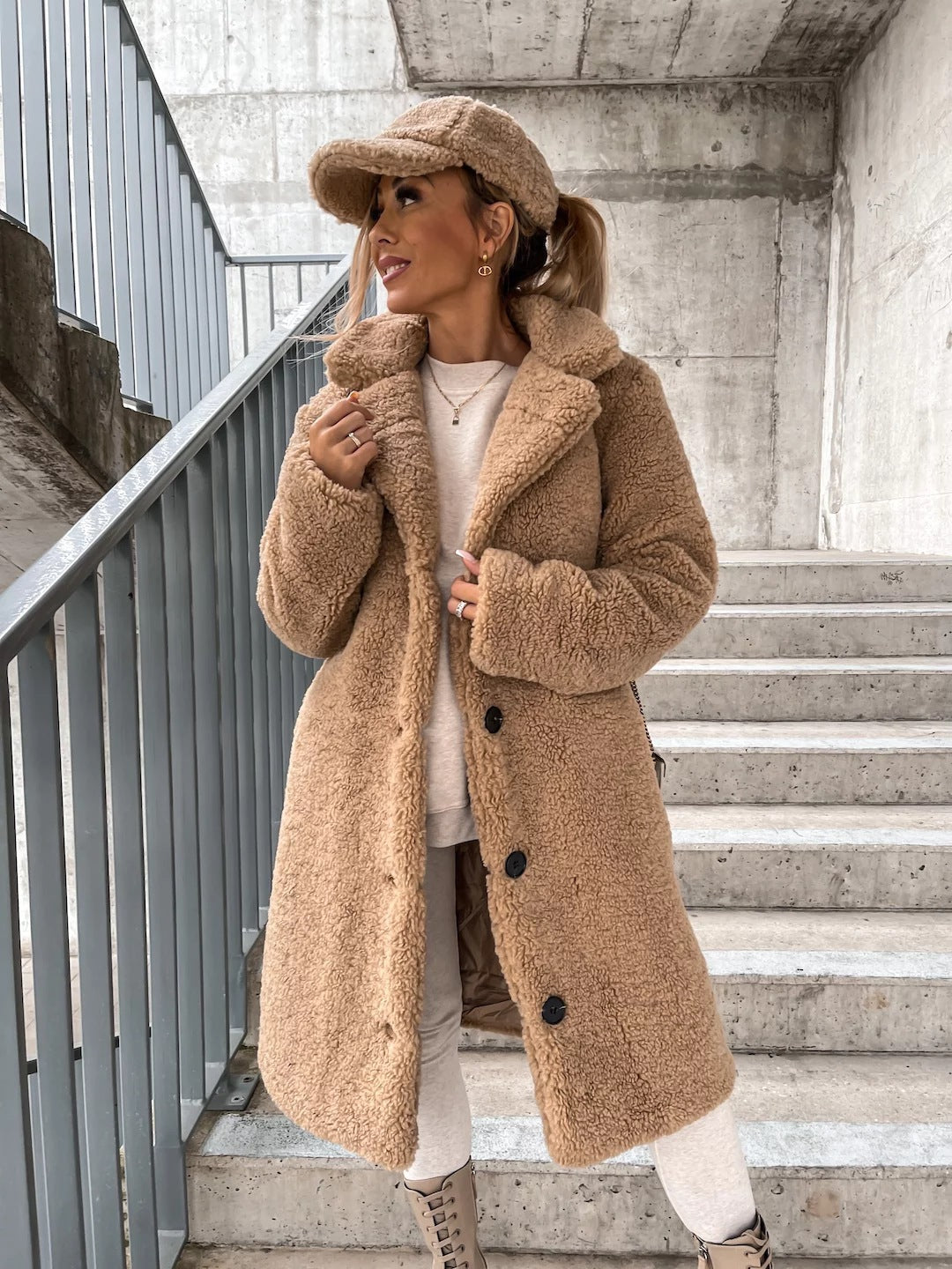 Women's Winter Coat – Apricot, Brown, Dark Brown, Khaki