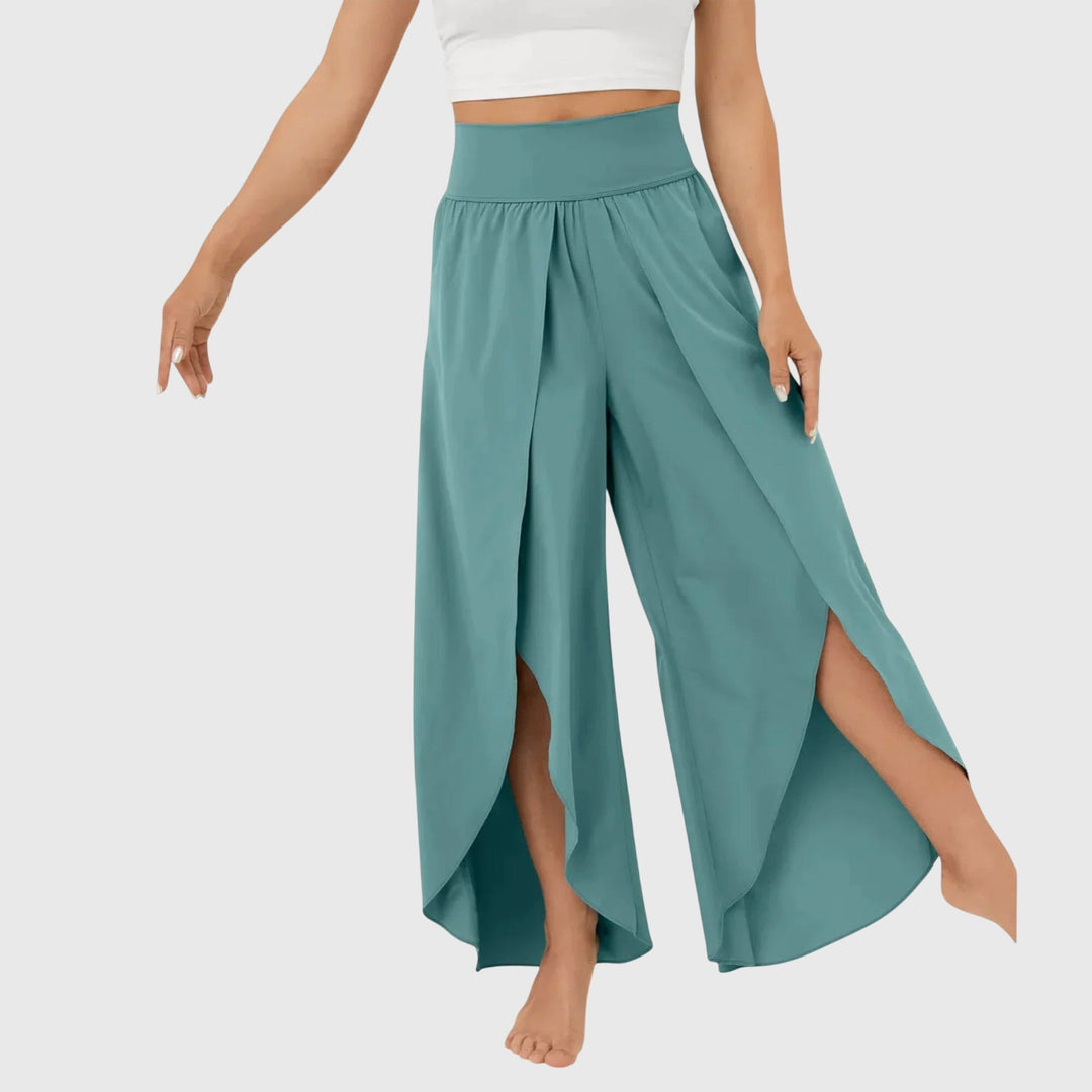 Flowing Wide-Leg Split Pants for Women