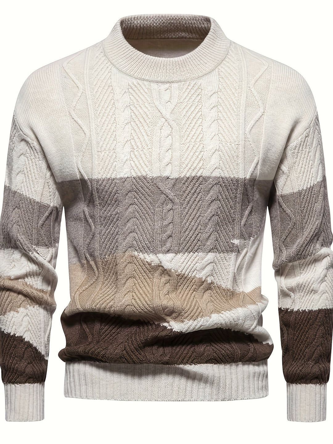 Men's Textured Colour-Block Sweater