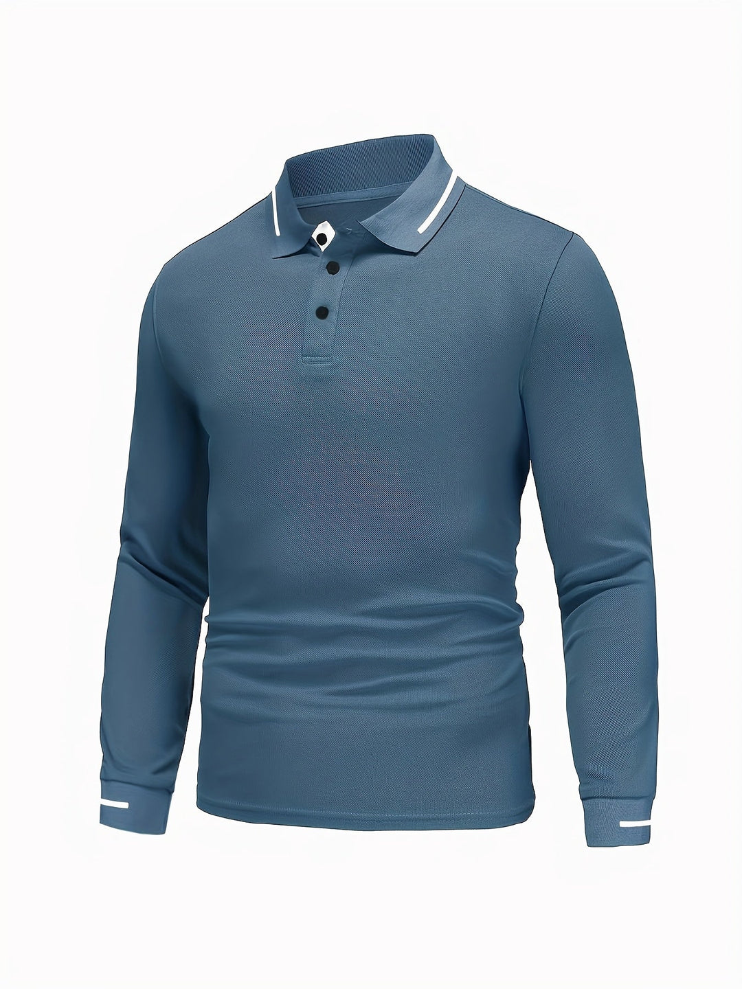 Long-Sleeve Polo Shirt for Men, Refined Style