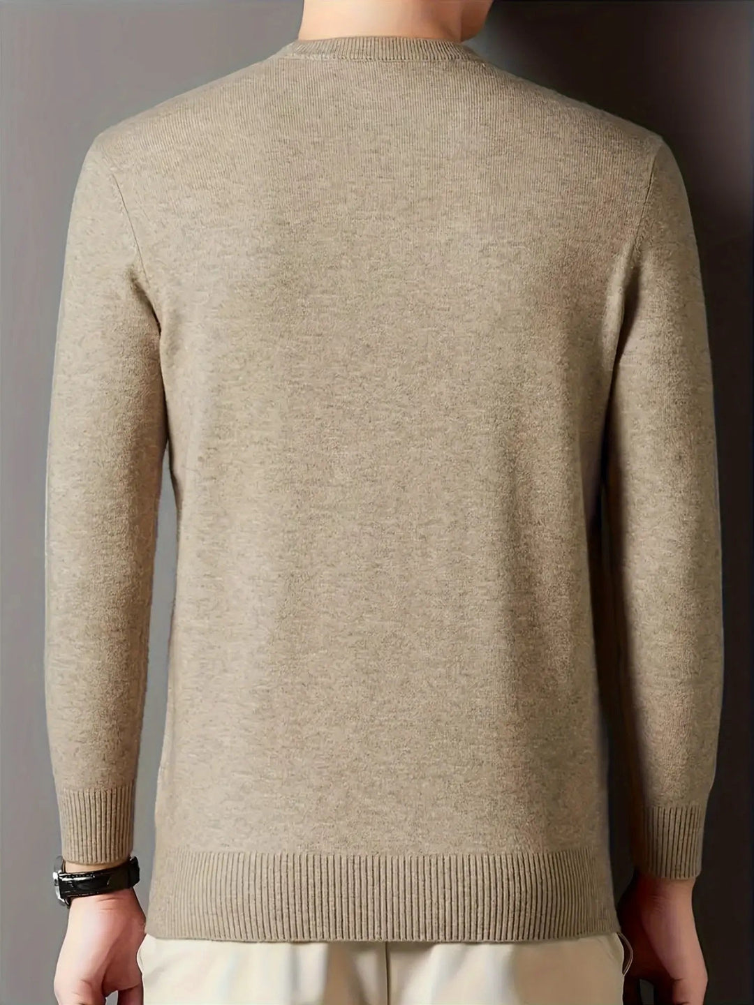 Mock Neck Knit Sweater for Men, Plus Size