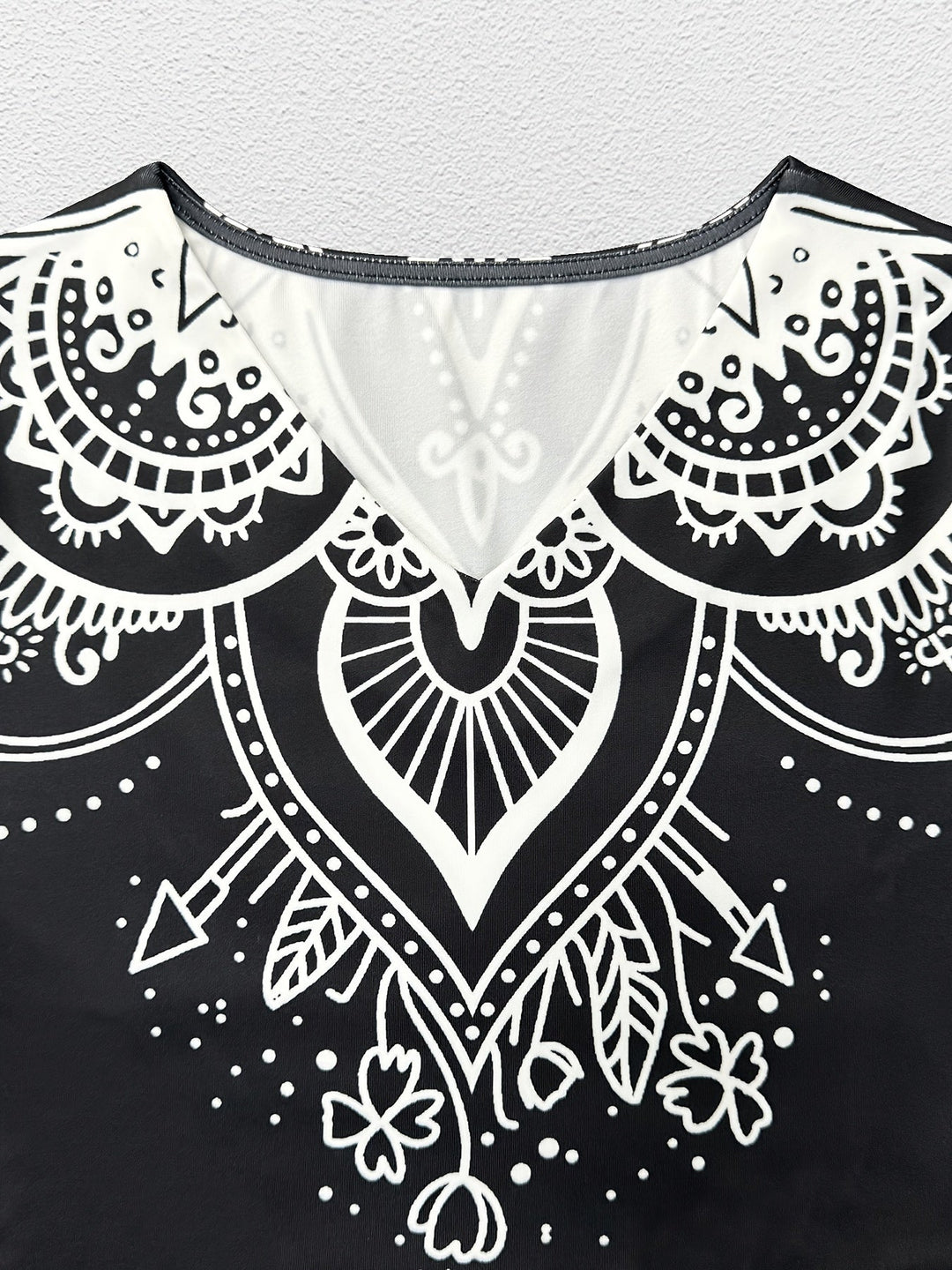 Ornate Print Flared Maxi Dress for Women
