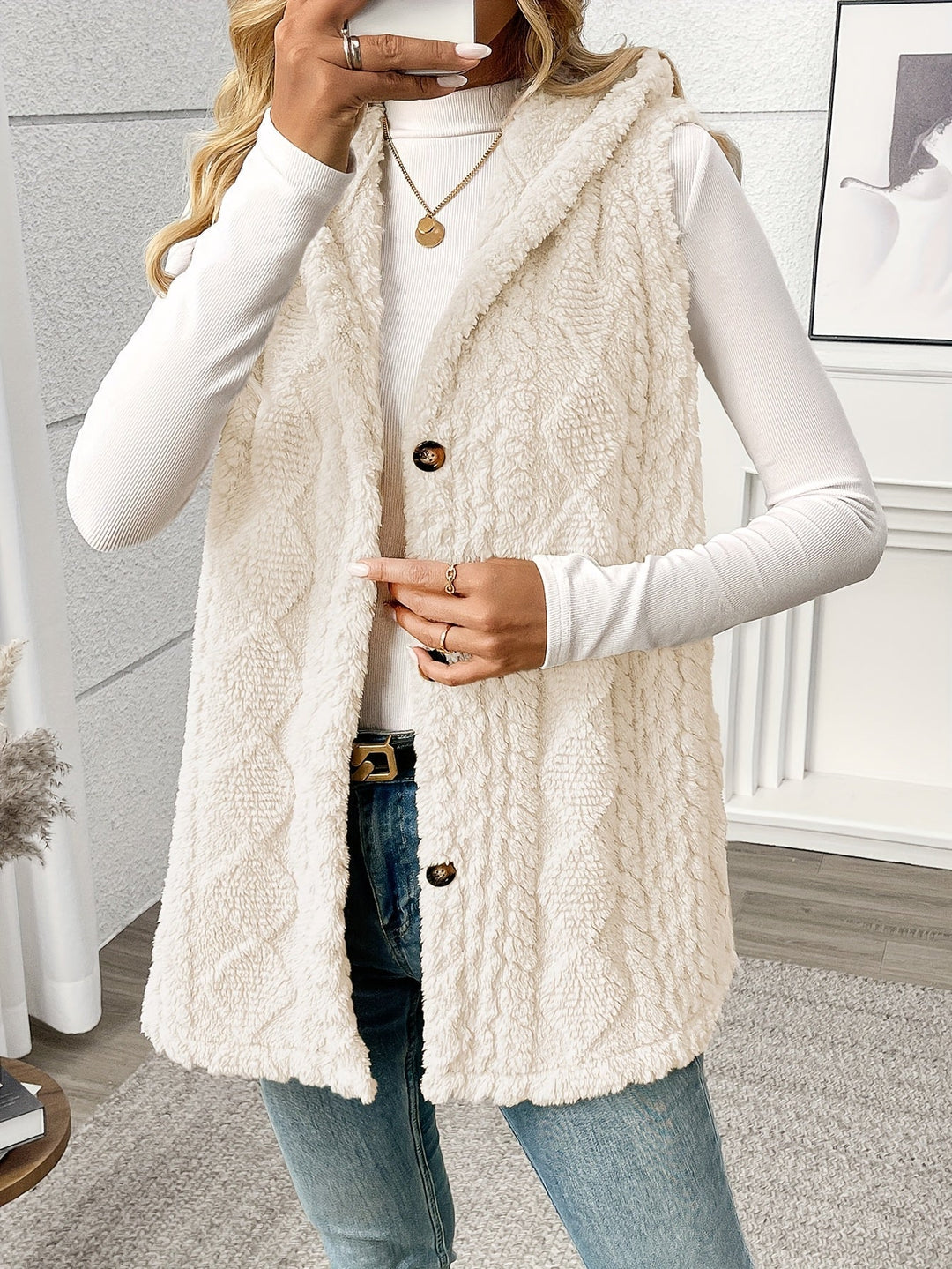 Cozy Hooded Sleeveless Vest for Women