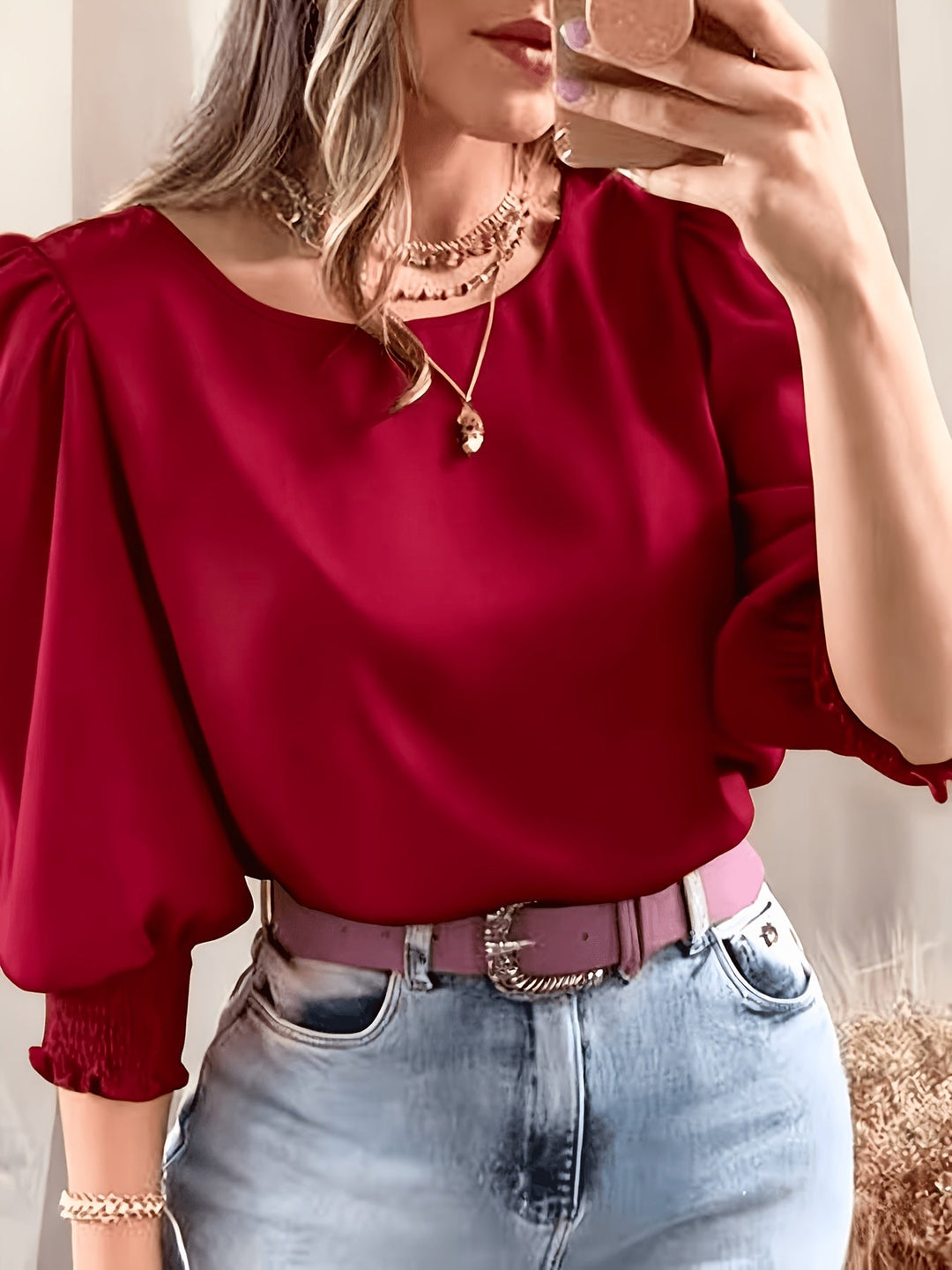 Puff-Sleeve Blouse for Women