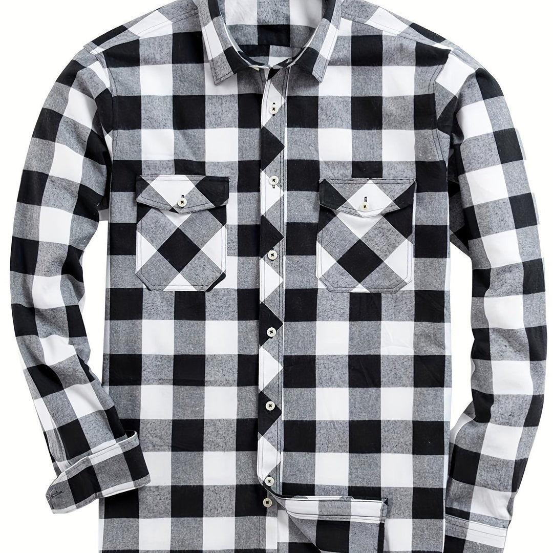 Checked Flannel Shirt for Men, Classic Style
