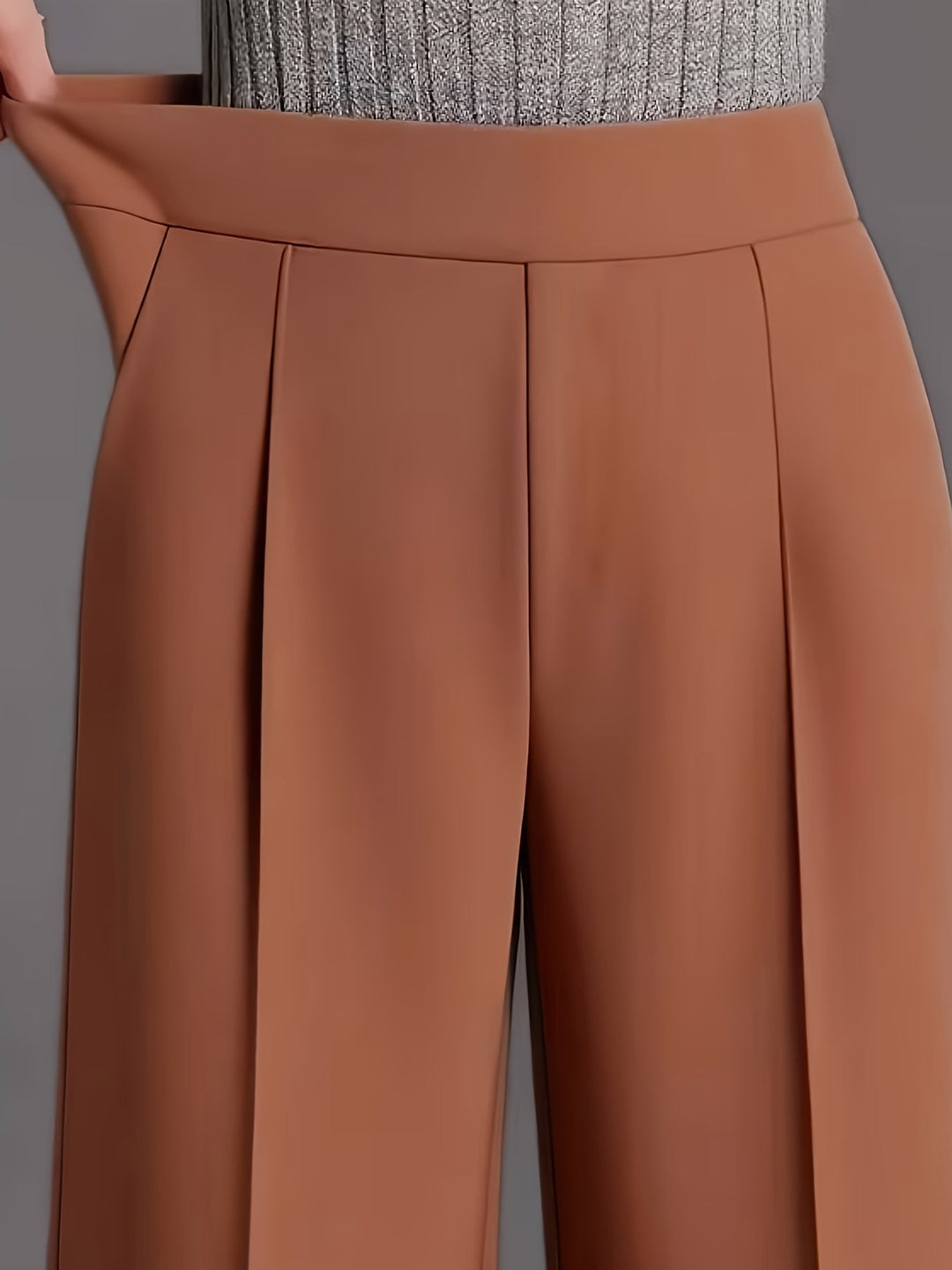 Ladies High-Waisted Wide-Leg Pants