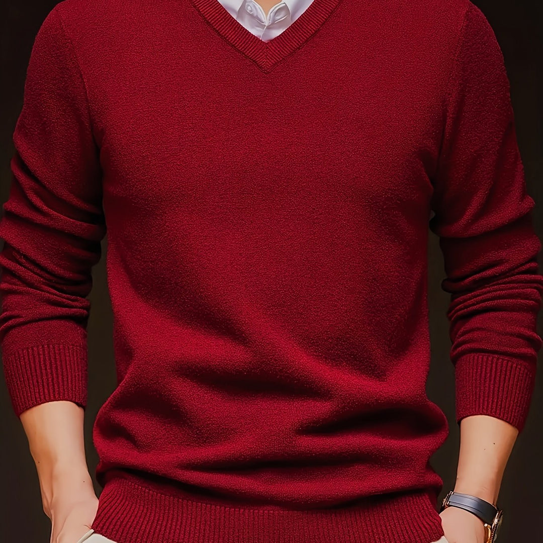 Classic V-Neck Pullover for Men
