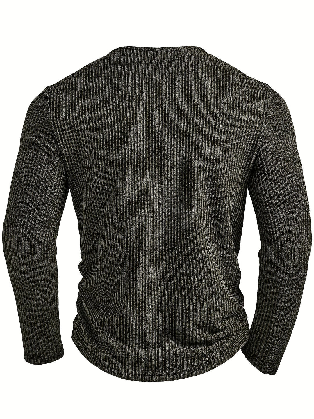 Men's Textured Ribbed Henley Shirt