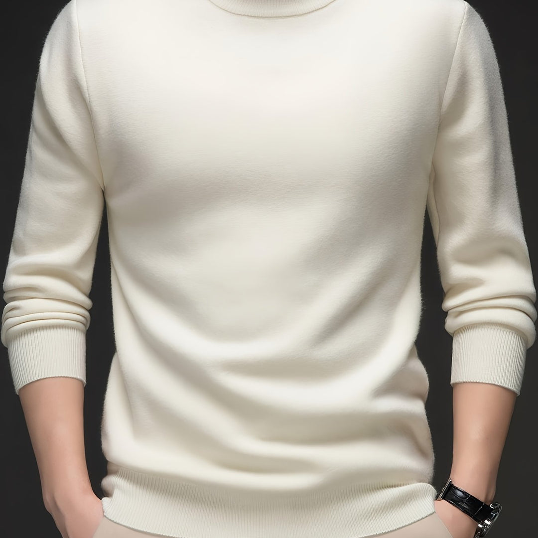 High-Neck Sweater for Men, Refined Style
