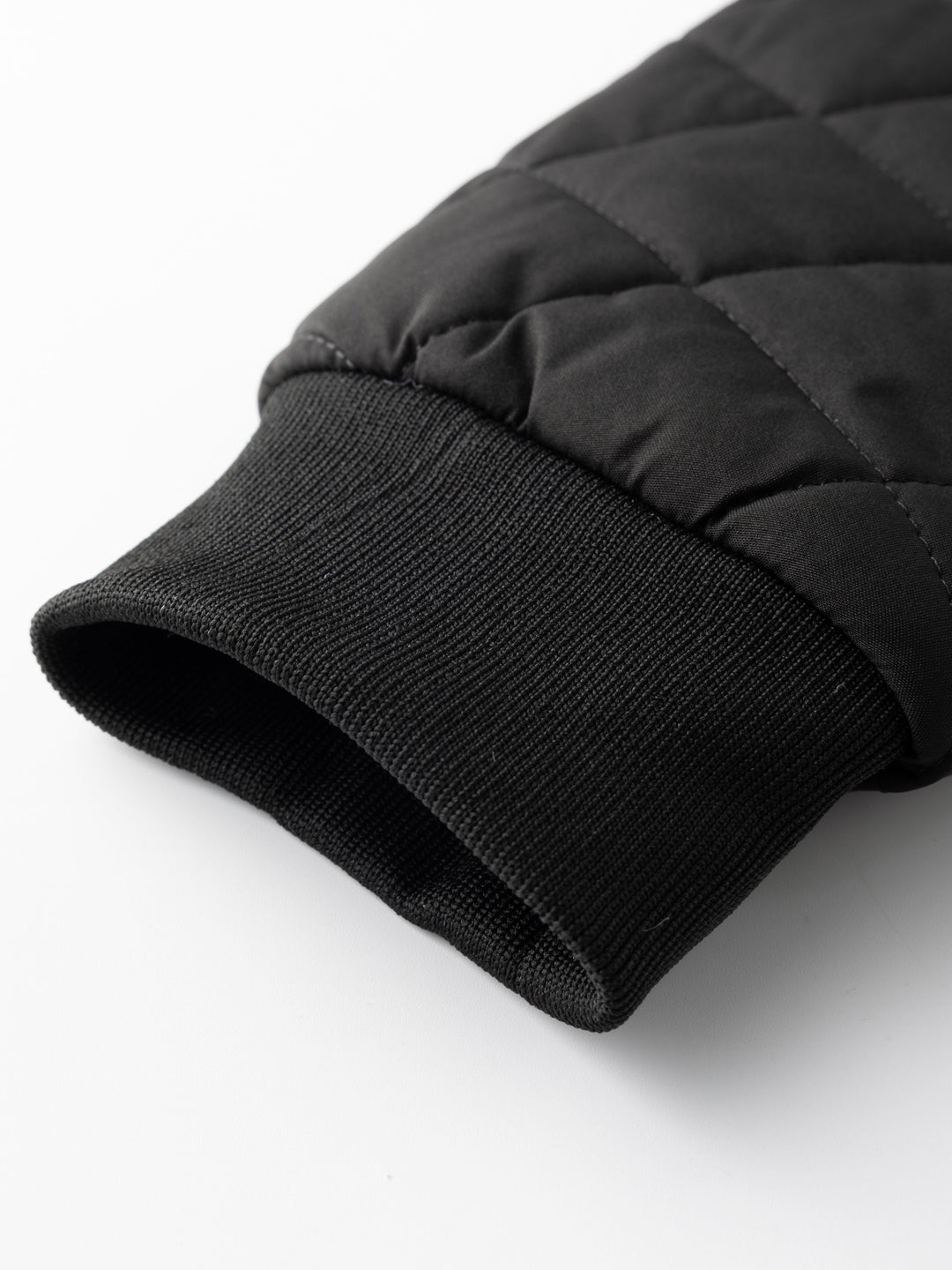 Black Quilted Bomber Jacket for Men