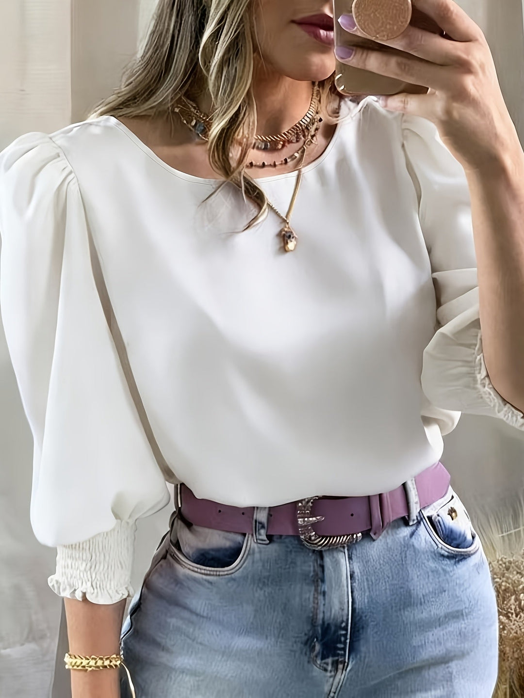Puff-Sleeve Blouse for Women