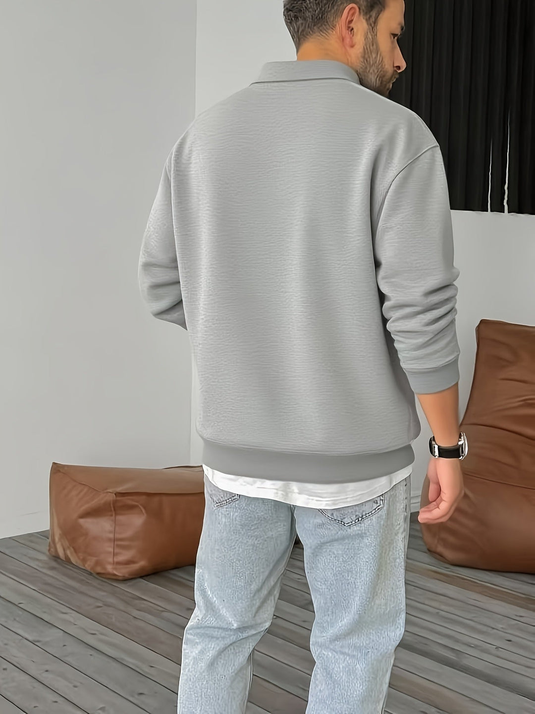 Half-Zip Sweatshirt for Men, Cozy Style