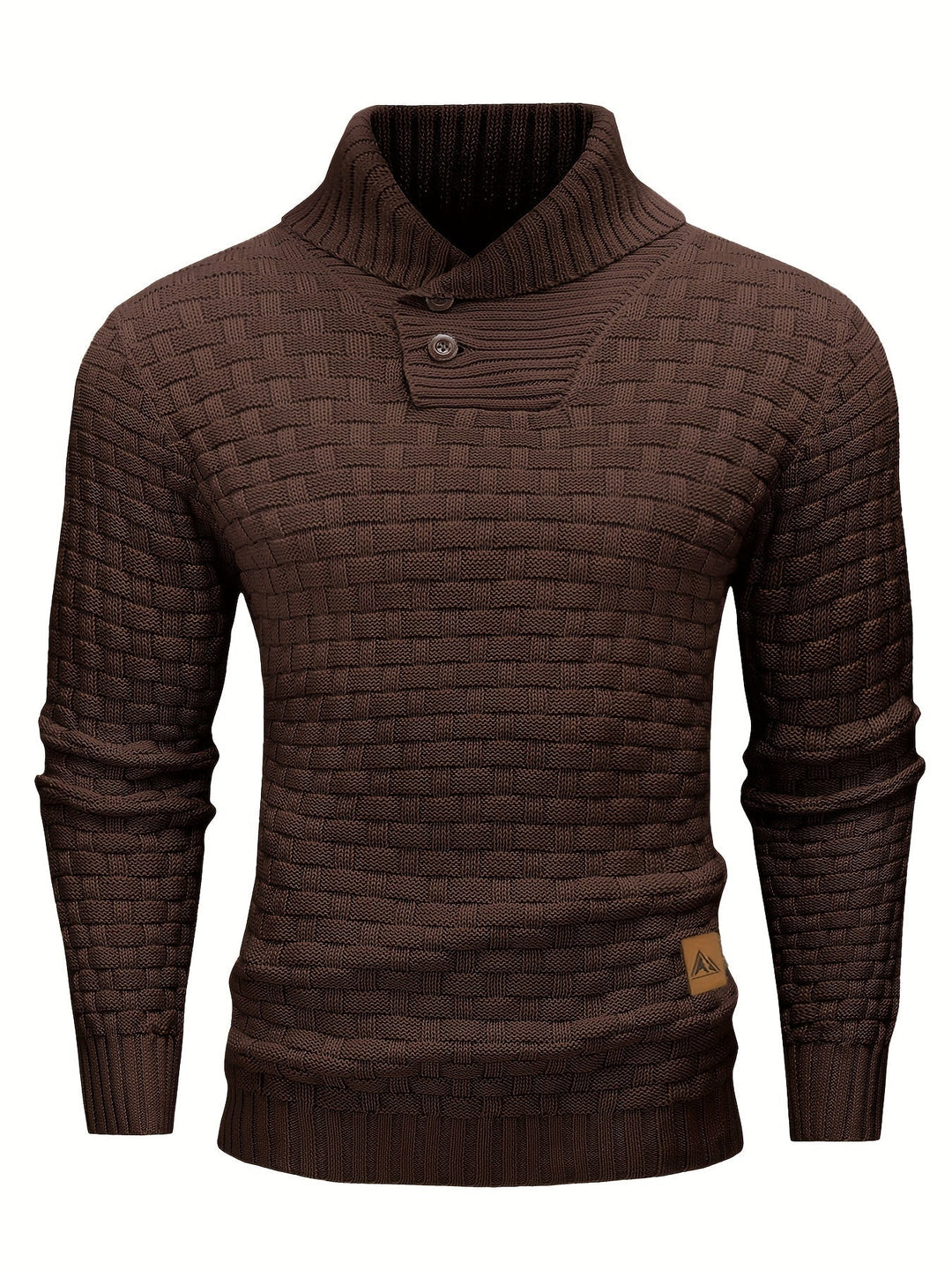 Textured Shawl-Collar Sweater for Men