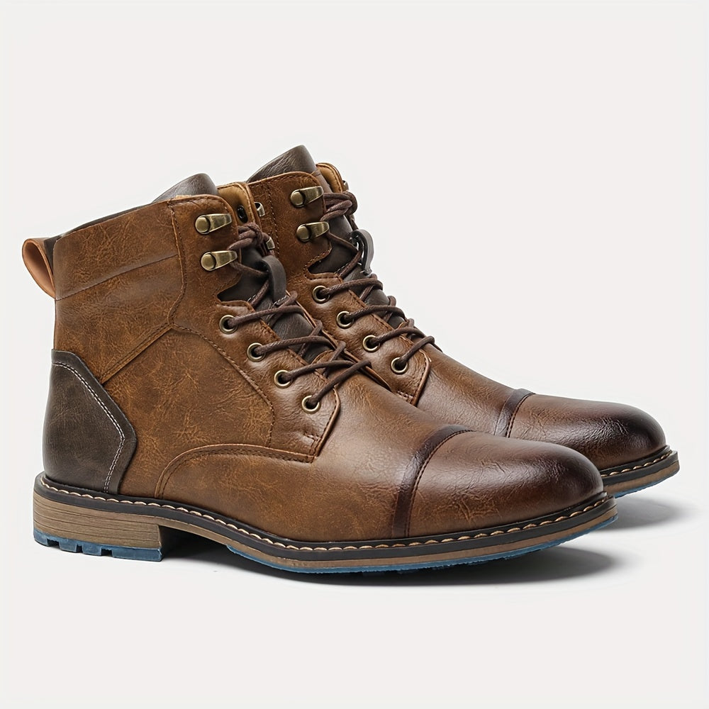 Cap-Toe Ankle Boots, Men's Refined Fit