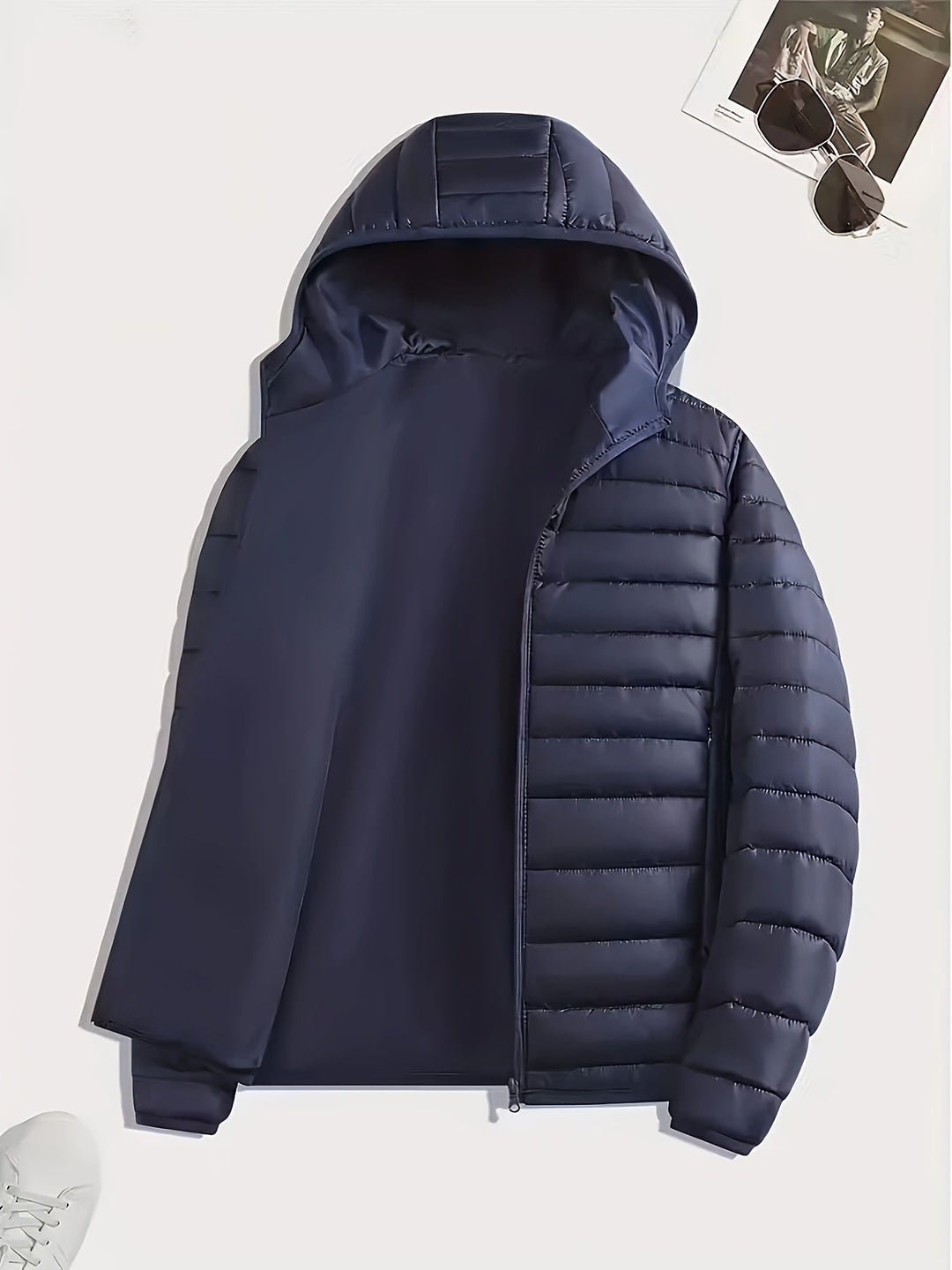 Hooded Puffer Jacket for Men, Lightweight Style