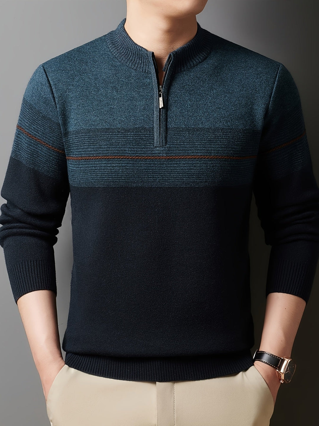 Zip-Neck Sweater for Men