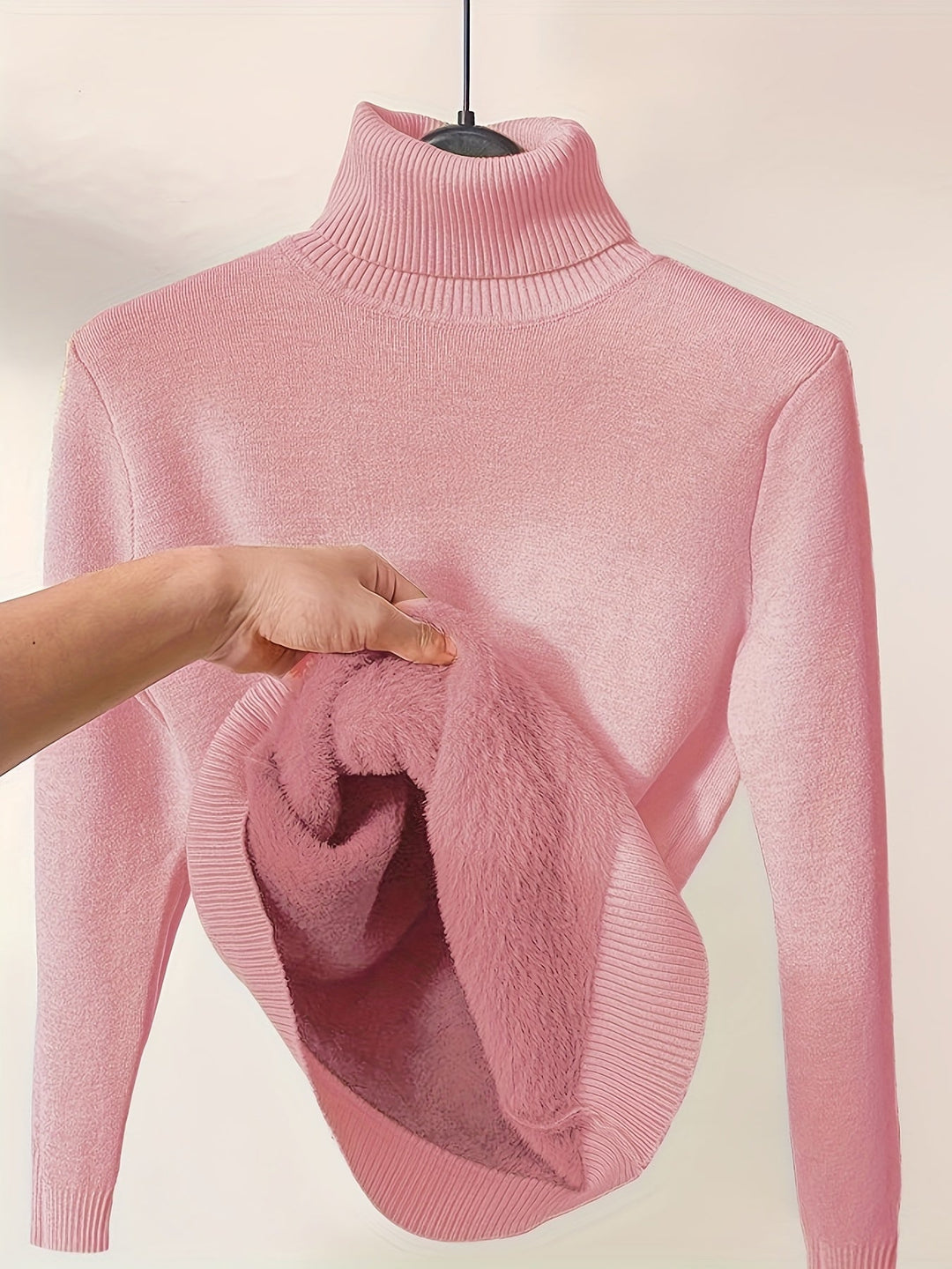 Lined High-Neck Sweater for Women, Cozy Style