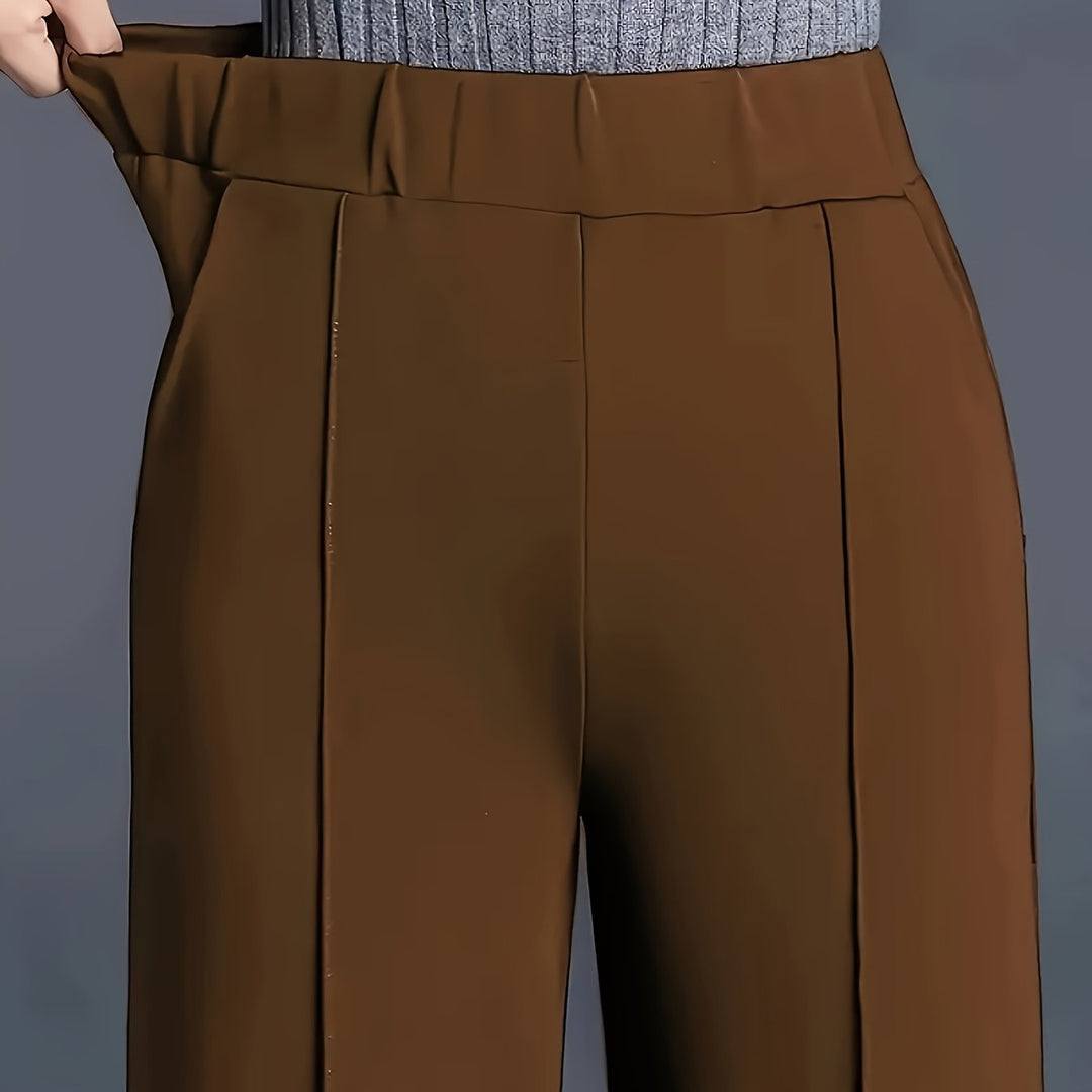 Ladies High-Waisted Wide-Leg Pants
