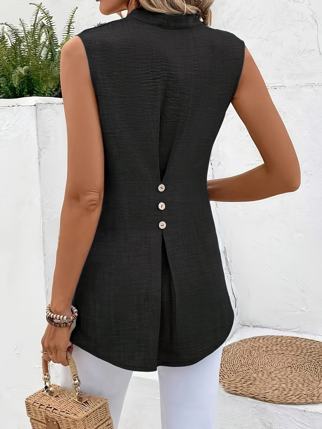 Relaxed Sleeveless Blouse for Women