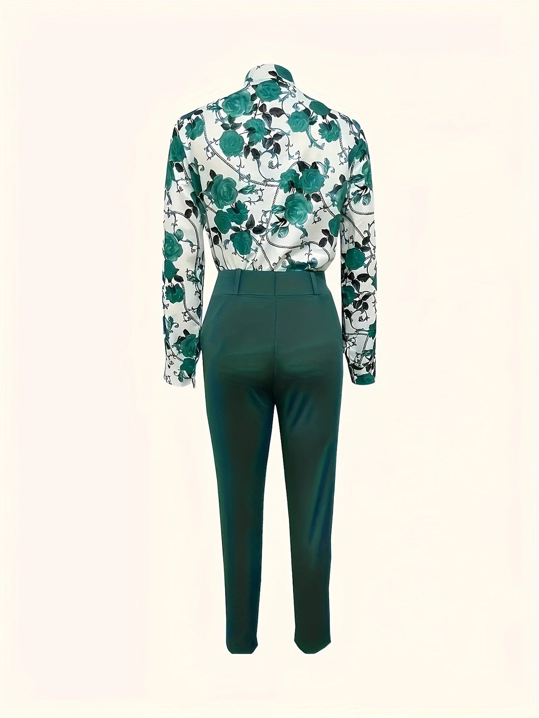 Floral Two-Piece Set for Women, Elegant Style