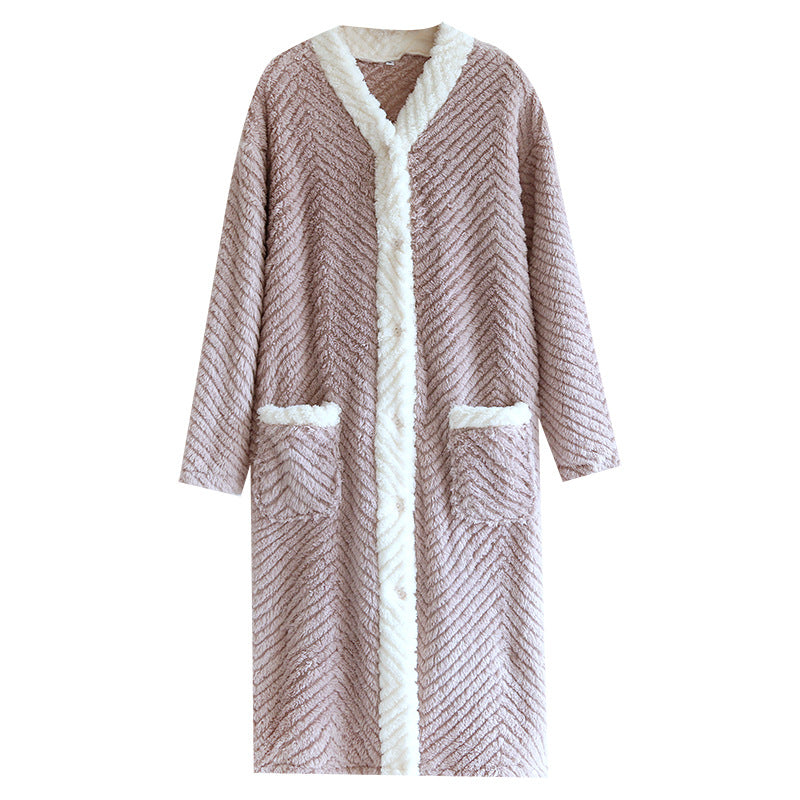 Women's Winter Coat – Beige, Purple Pink
